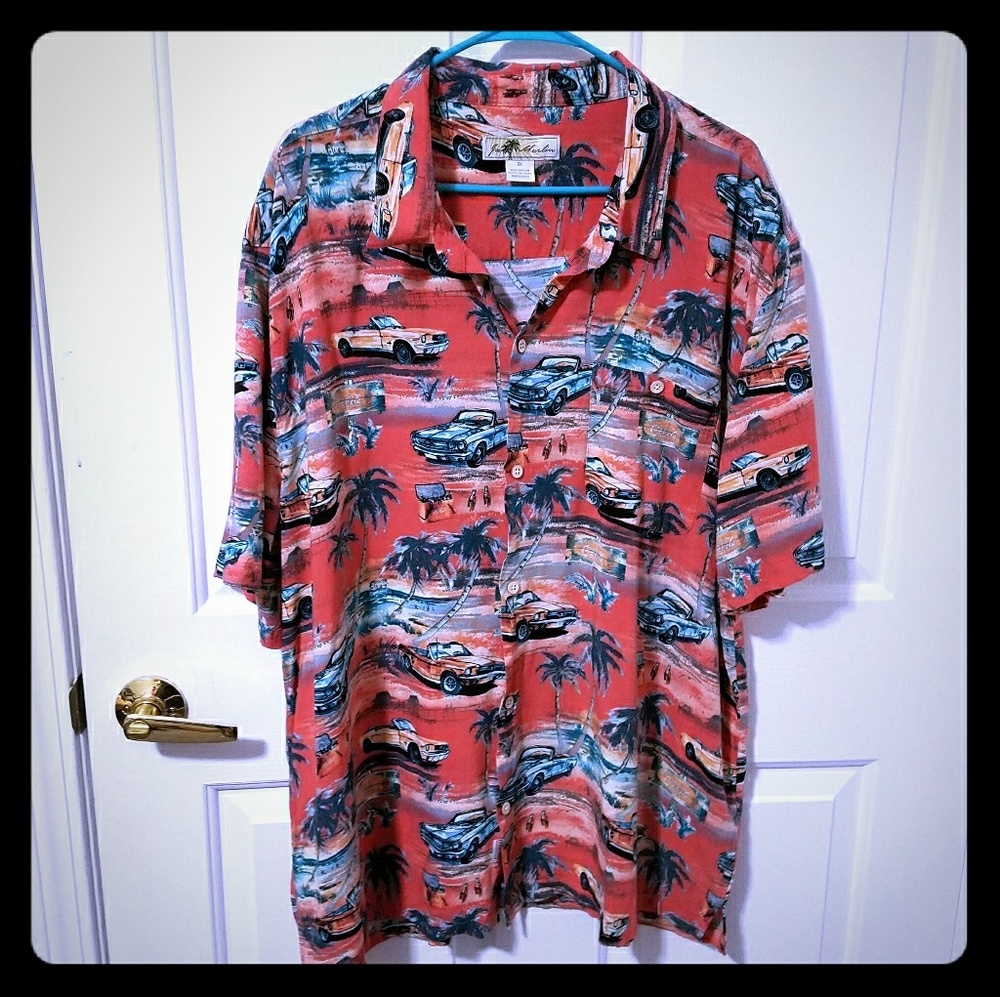 Joey Marlin Ford mustang Hawaiian button shirt